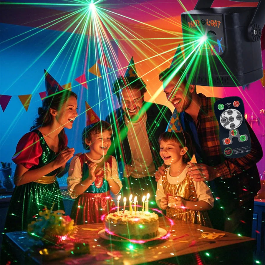 60-Pattern R&G Laser Party Projector – DJ Disco Flash Light Effect | Gearelo