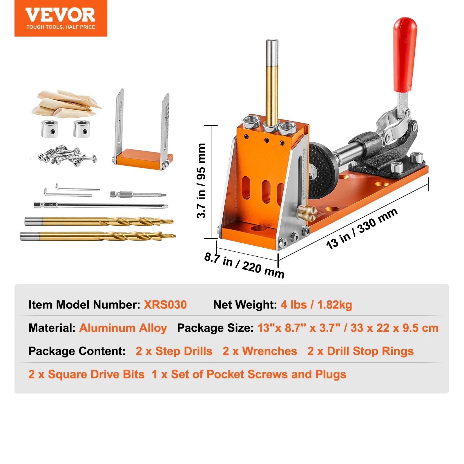 Pocket Hole Jig Kit – 30/34 Pcs Adjustable Drill Guide for Wood Joinery