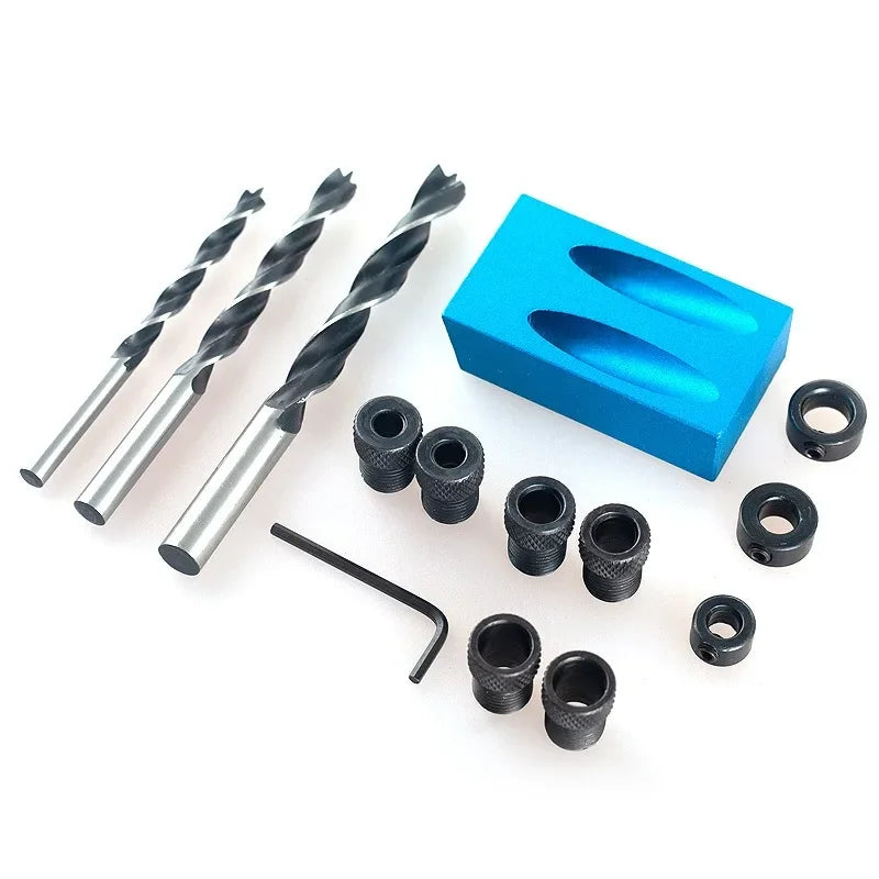 Pocket Hole Jig 15° Drill Guide – DIY Oblique Hole Carpenter Locator Set | Gearelo