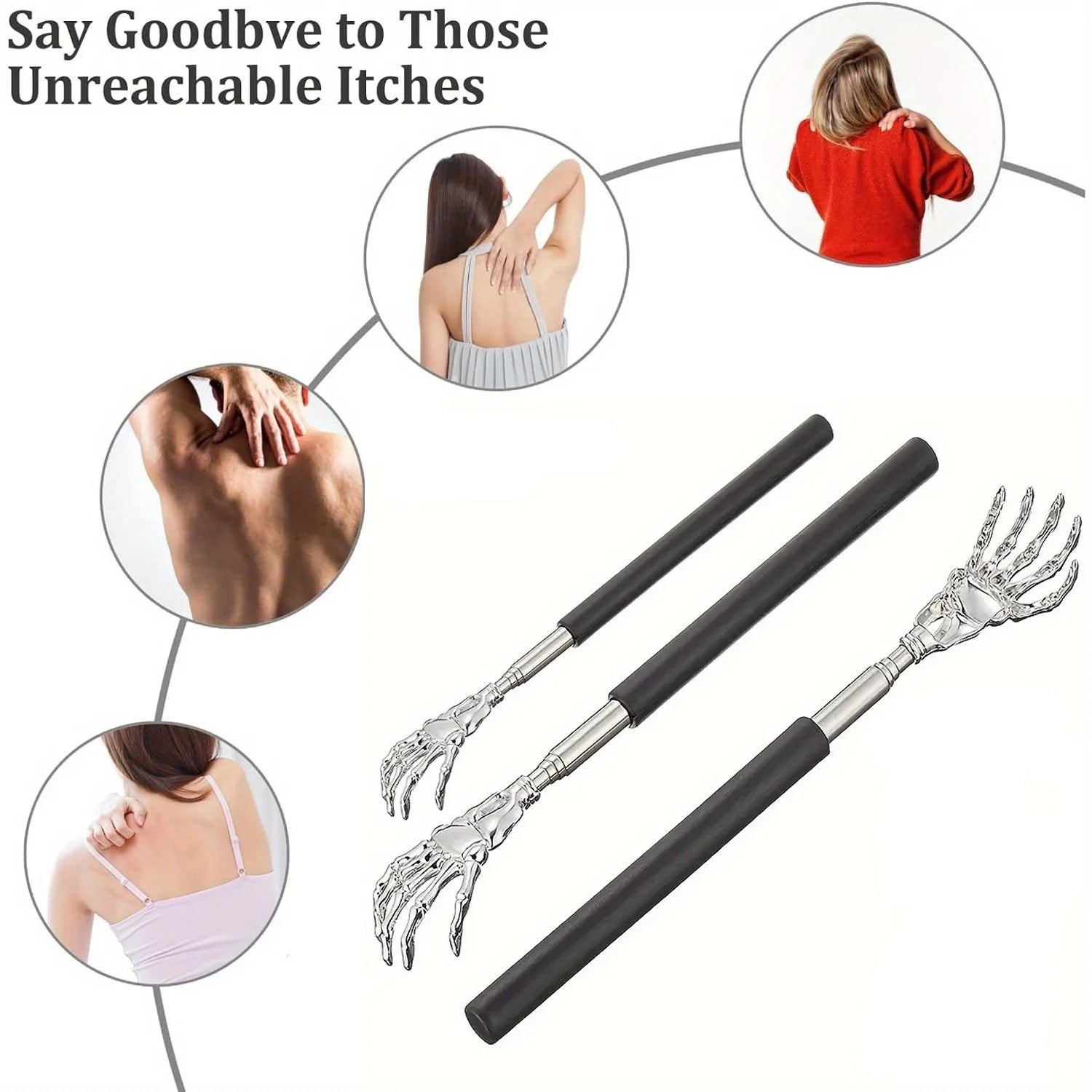 Telescoping Back Scratcher – Extendable Stainless Steel for Adults – GREEN | Gearelo