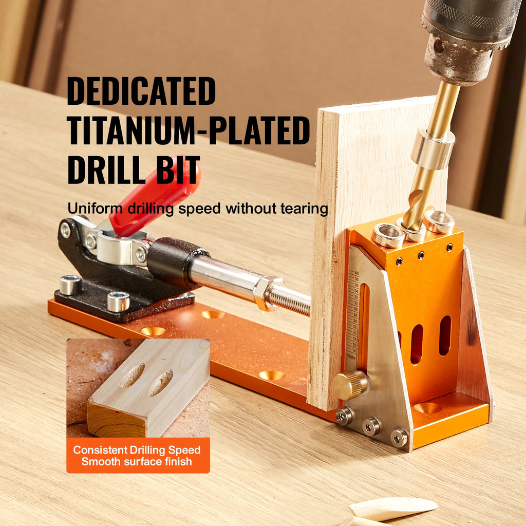 Pocket Hole Jig Kit – 30/34 Pcs Adjustable Drill Guide for Wood Joinery