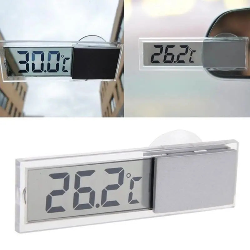 Car LCD Digital Thermometer – Indoor/Outdoor Dual Temperature Sensor – Clock | Gearelo