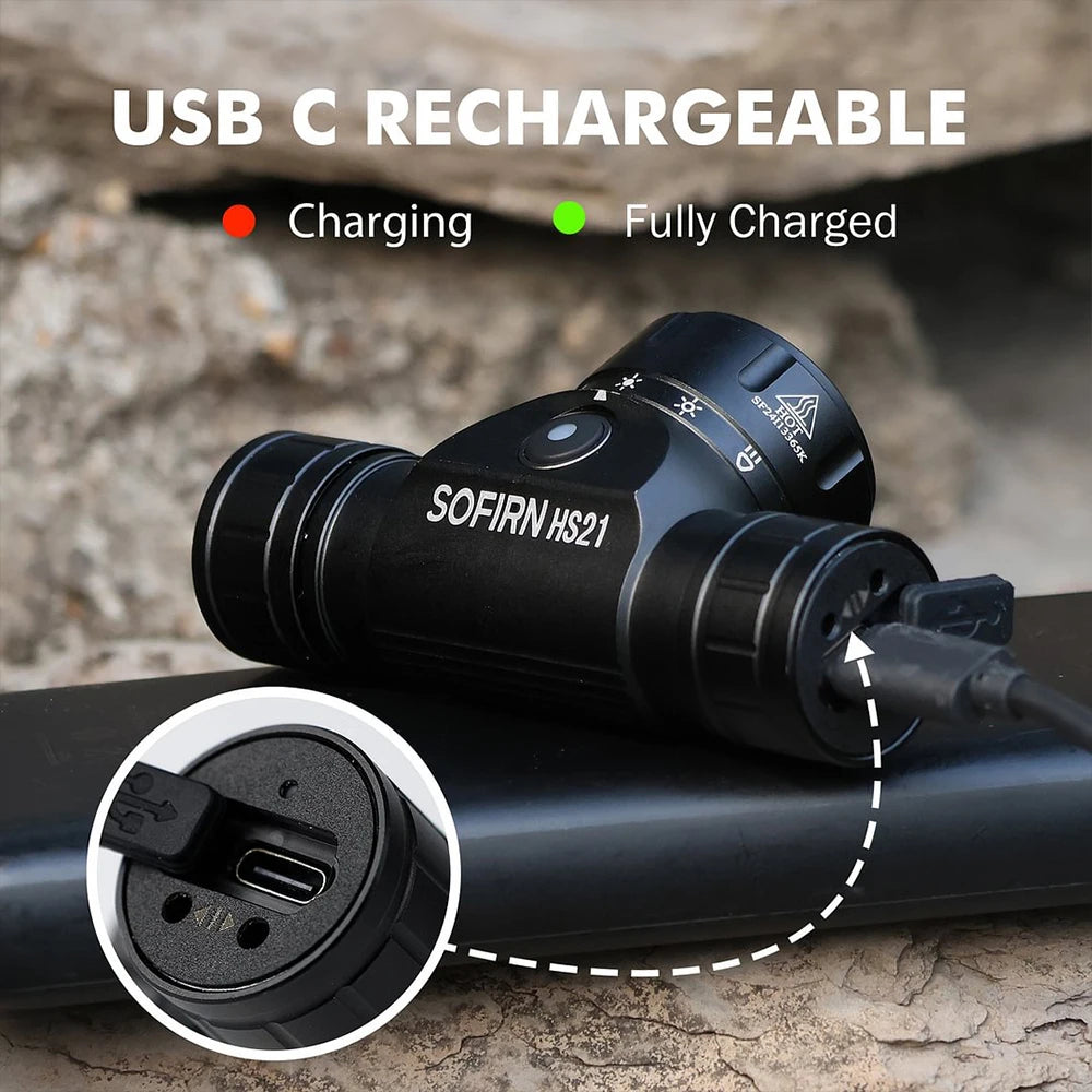 Sofirn HS21 Headlamp 2000LM – 18650 USB-C Rechargeable, Magnetic Tail | Gearelo