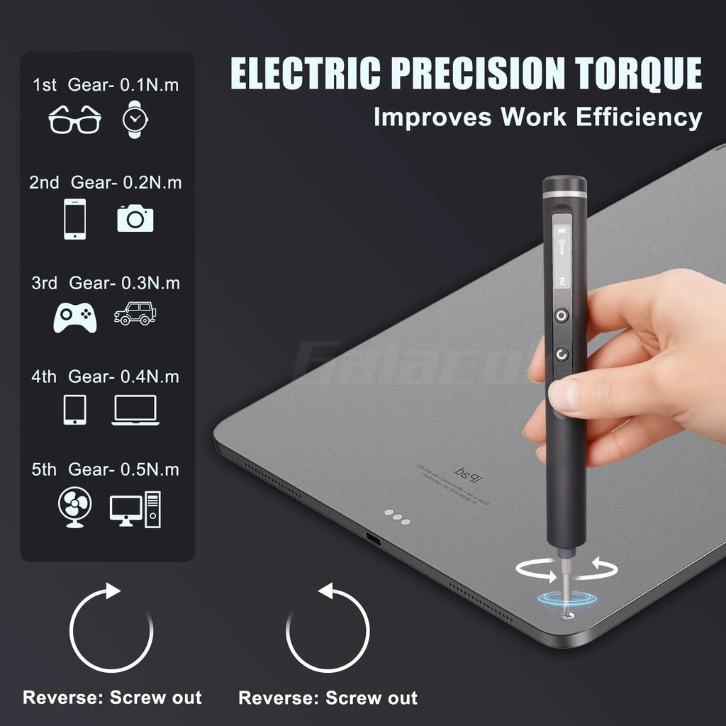 49-in-1 Electric Screwdriver Set – 5 Torque Settings, Flexible Shaft | Gearelo