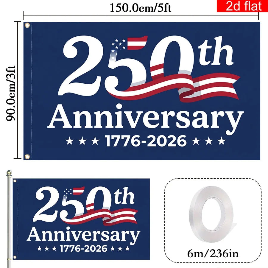 250th Anniversary American Flag – Polyester Independence Day Commemorative Banner | Gearelo