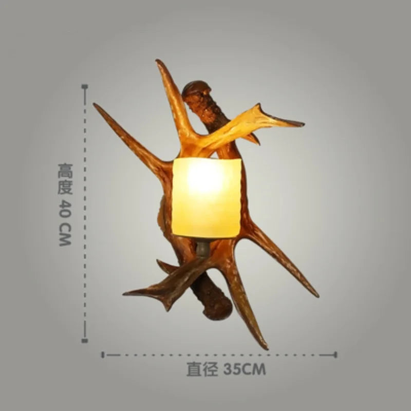 Retro Deer Horn LED Wall Lamp – Antler Light for Living Room | Gearelo