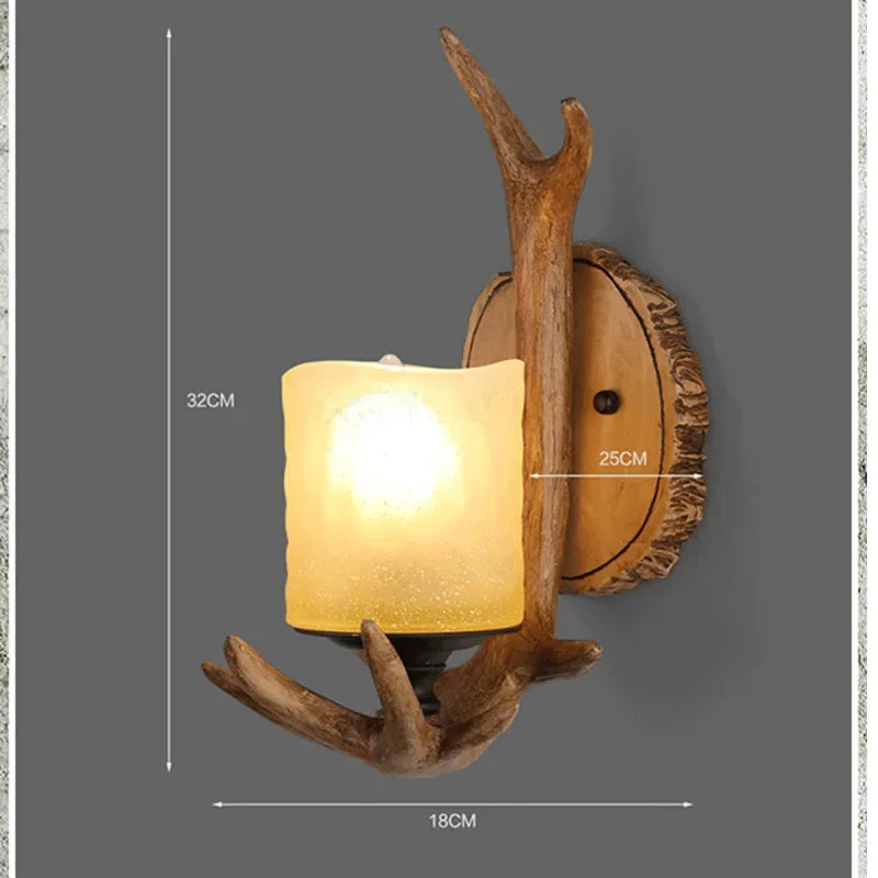 Retro Deer Horn LED Wall Lamp – Antler Light for Living Room | Gearelo