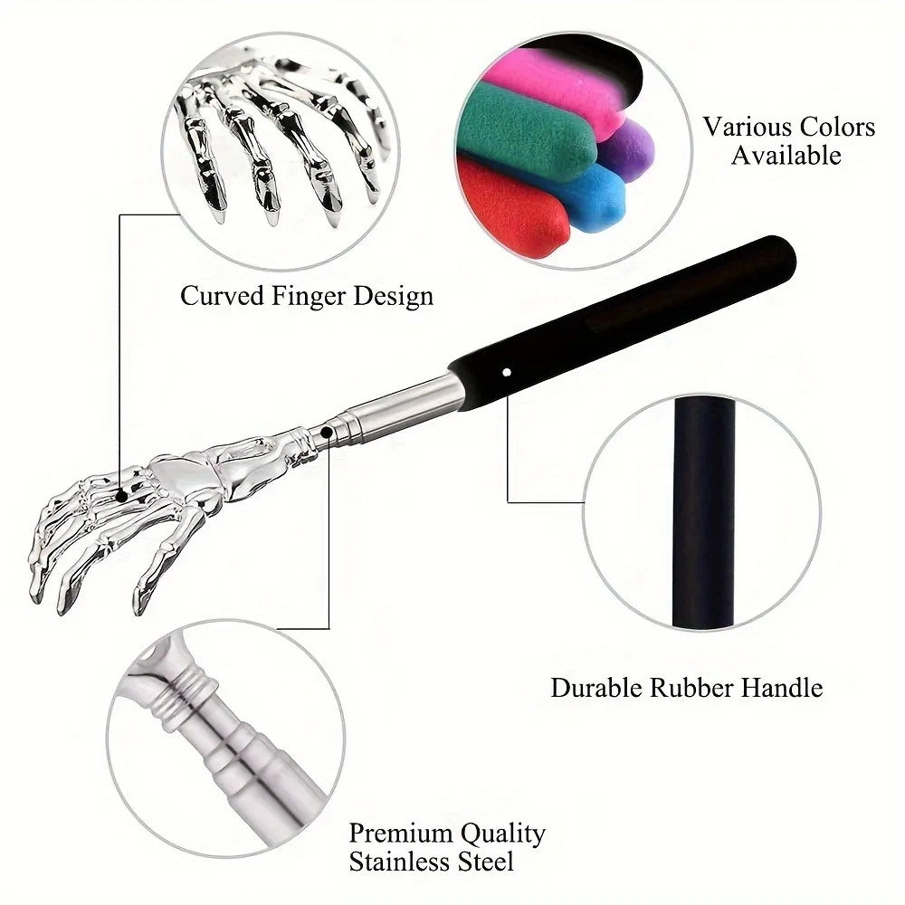 Telescoping Back Scratcher – Extendable Stainless Steel for Adults – BLUE | Gearelo
