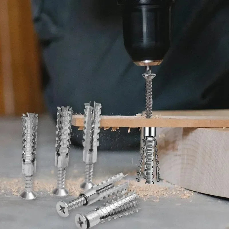 Hollow Wall Anchor Kit – 6/8mm Metal Expansion Screws & Plastic Plugs – 8mm | Gearelo