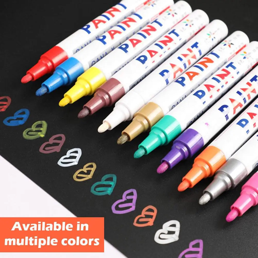 White Paint Pen Markers 3-Pack – Waterproof Oil-Based, Tires & Metal – 3PCS White | Gearelo