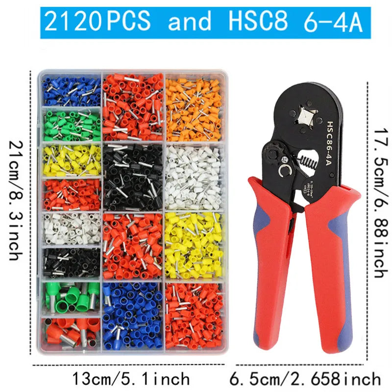 Tubular Wire Ferrule Crimping Terminal Set – Crimping Pliers & Connector Combo | Gearelo