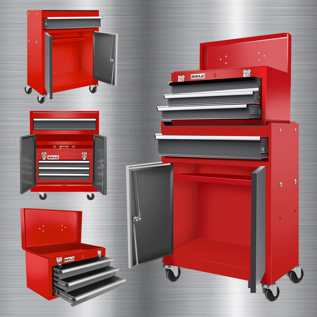 Rolling Tool Chest Cabinet – 4-Drawer Lockable Metal Toolbox with Padded Top | Gearelo