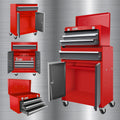Rolling Tool Chest Cabinet – 4-Drawer Lockable Metal Toolbox with Padded Top | Gearelo