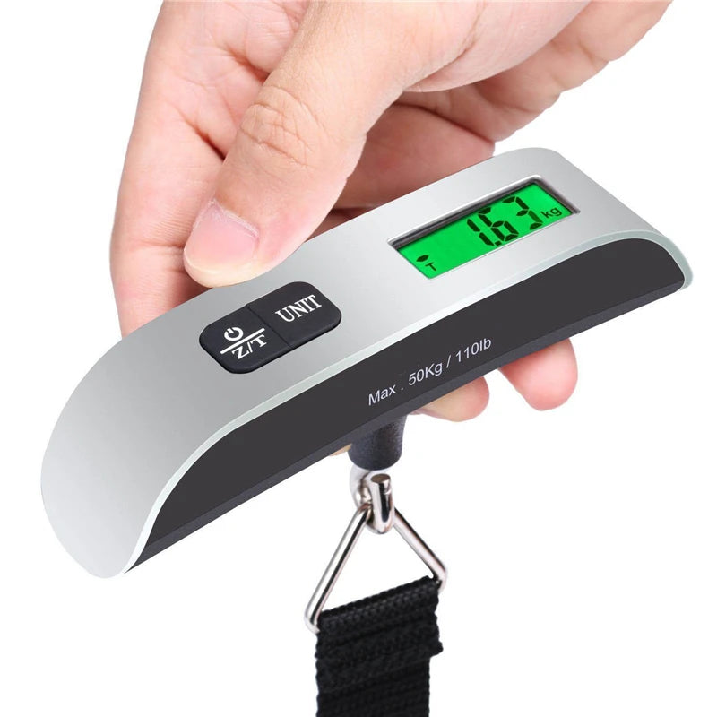 Digital Luggage Scale – 110lb/50kg LCD Hanging Travel Baggage Weigher – Webbing belt | Gearelo
