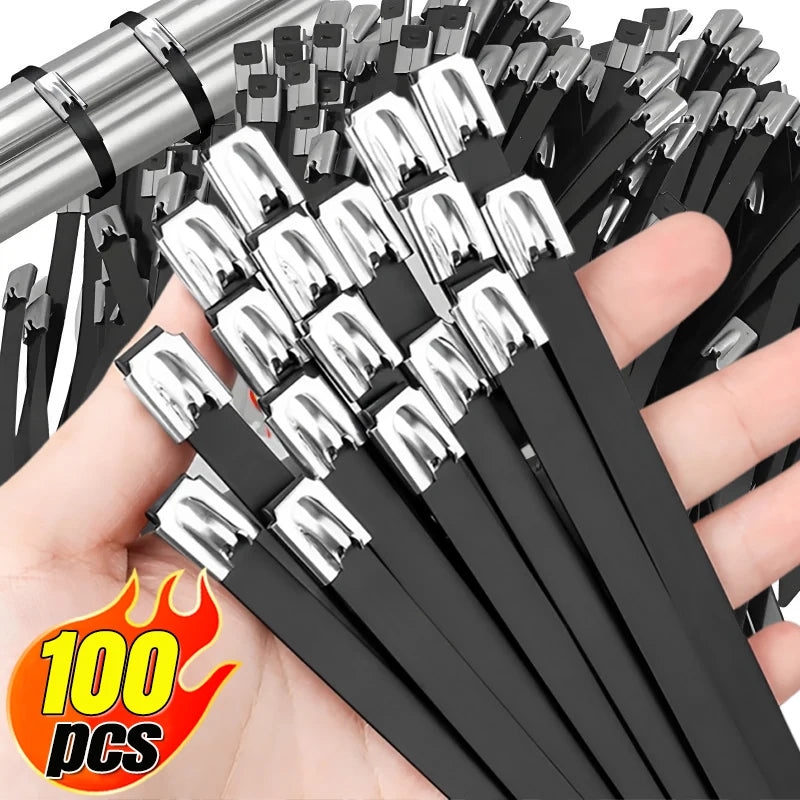 Stainless Steel Self-Locking Cable Ties – Heavy Duty, 10–100 Pack – 30CM | Gearelo