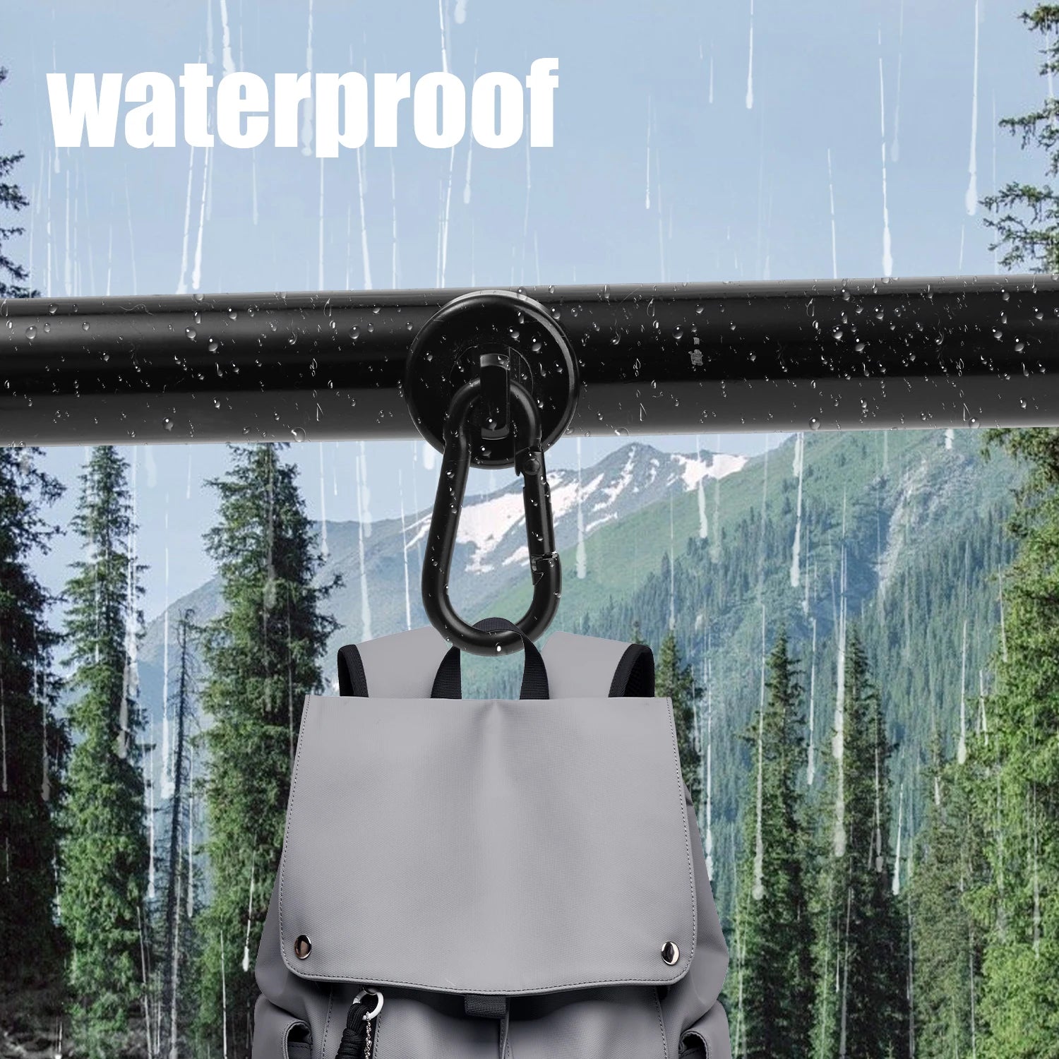 Heavy Duty Magnetic Hook with 360° Swivel Carabiner – Fridge & Outdoor – L25-(Silver) | Gearelo
