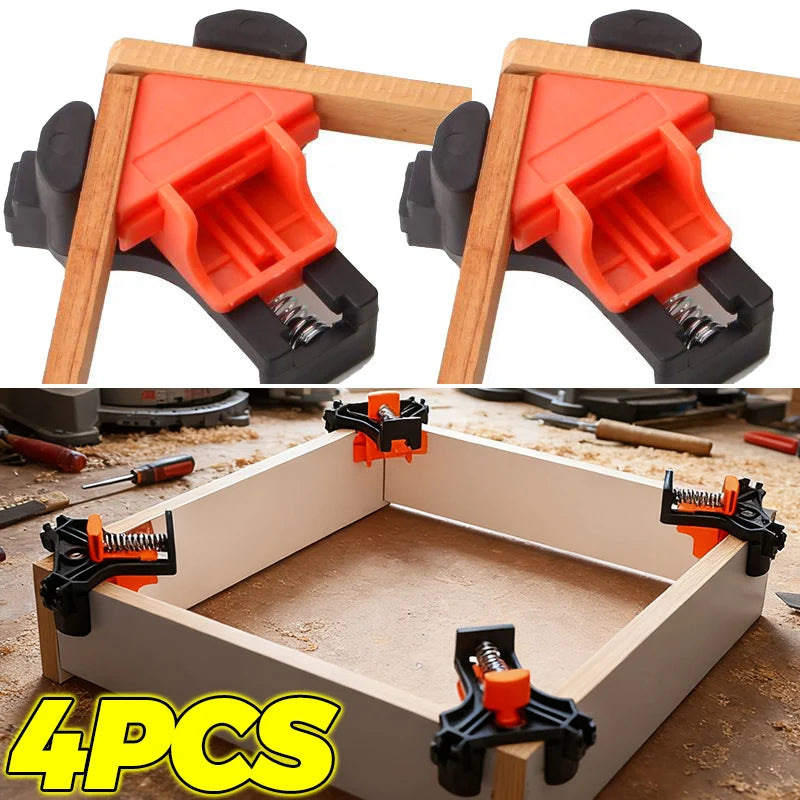 90° Corner Clamp Set – Adjustable Woodworking Right Angle Holder, 1/2/4-Pack | Gearelo