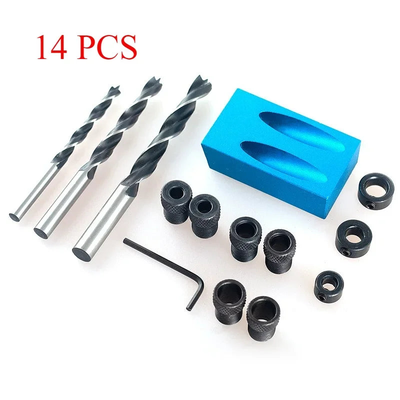 Pocket Hole Jig 15° Drill Guide – DIY Oblique Hole Carpenter Locator Set | Gearelo