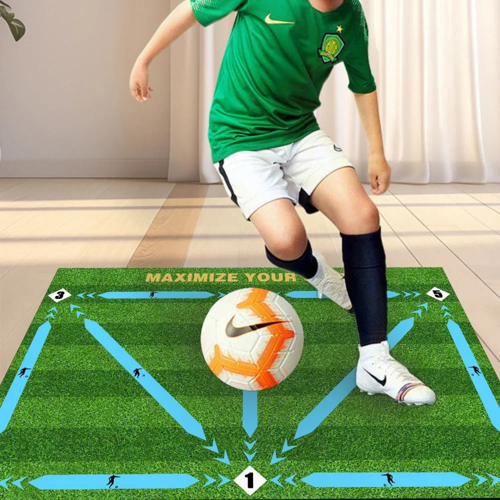 Football Training Mat – Non-Slip Foldable Soccer Skills Mat – yellow | Gearelo
