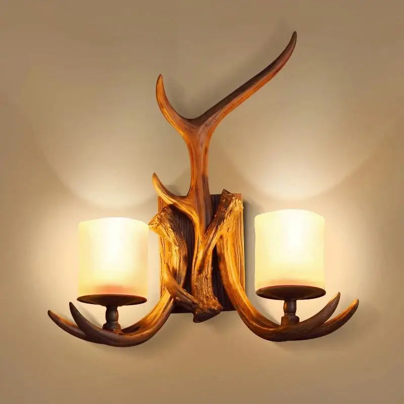 Retro Deer Horn LED Wall Lamp – Antler Light for Living Room – B | Gearelo