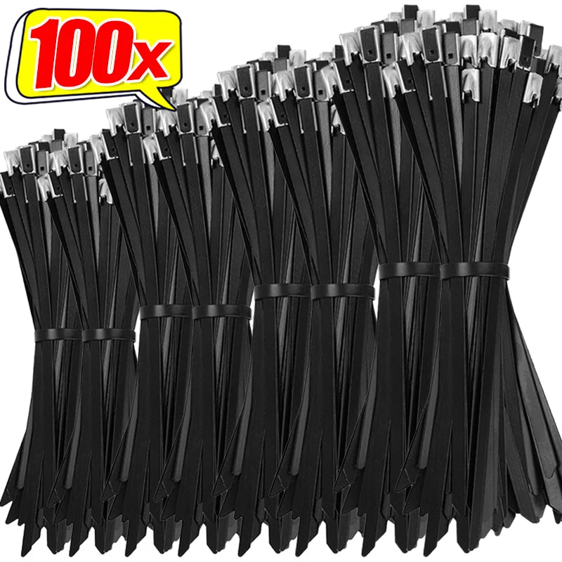 Stainless Steel Self-Locking Cable Ties – Heavy Duty, 10–100 Pack – 30CM | Gearelo
