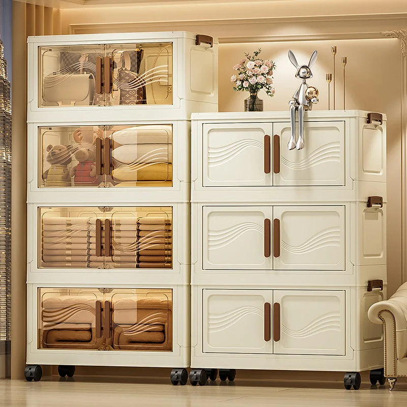 Foldable Storage Box with Clear Door – Clothes, Books & Toy Organizer | Gearelo