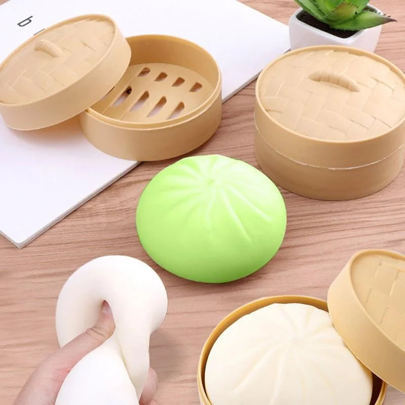 Mystery Dumpling Squishy Blind Box — Stress Relief Fidget Toy, Random Color Surprise, Soft TPR Bun | Gearelo