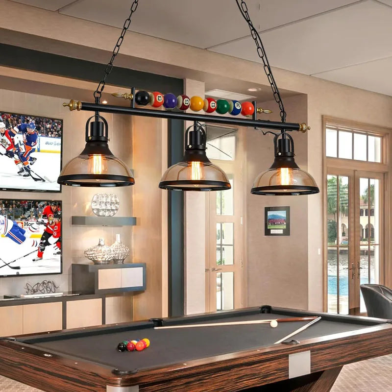 Retro Billiard LED Pendant Lamp – 3-Shade Adjustable Industrial Chandelier | Gearelo