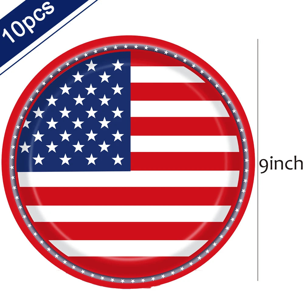 Independence Day Party Supplies Set – American Flag Tableware for 4th of July | Gearelo