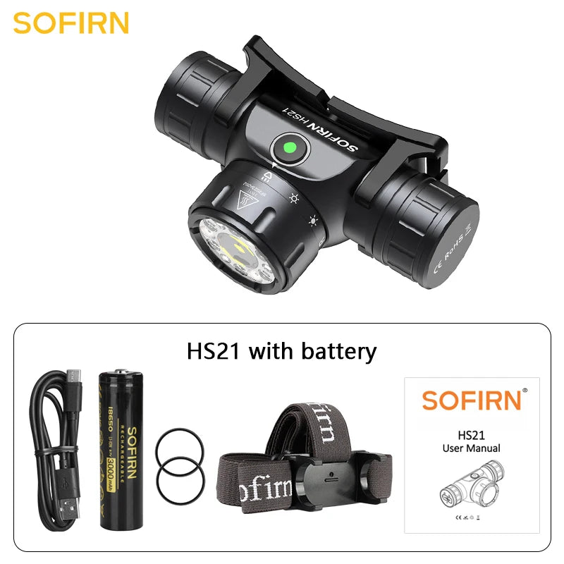 Sofirn HS21 Headlamp 2000LM – 18650 USB-C Rechargeable, Magnetic Tail | Gearelo