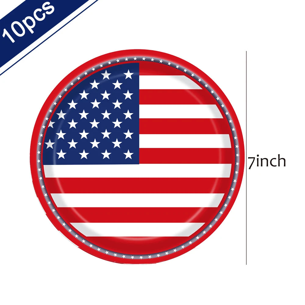 Independence Day Party Supplies Set – American Flag Tableware for 4th of July | Gearelo