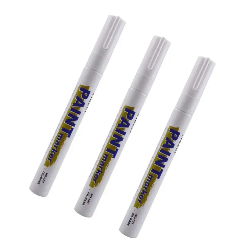 White Paint Pen Markers 3-Pack – Waterproof Oil-Based, Tires & Metal – 3pcs Black | Gearelo