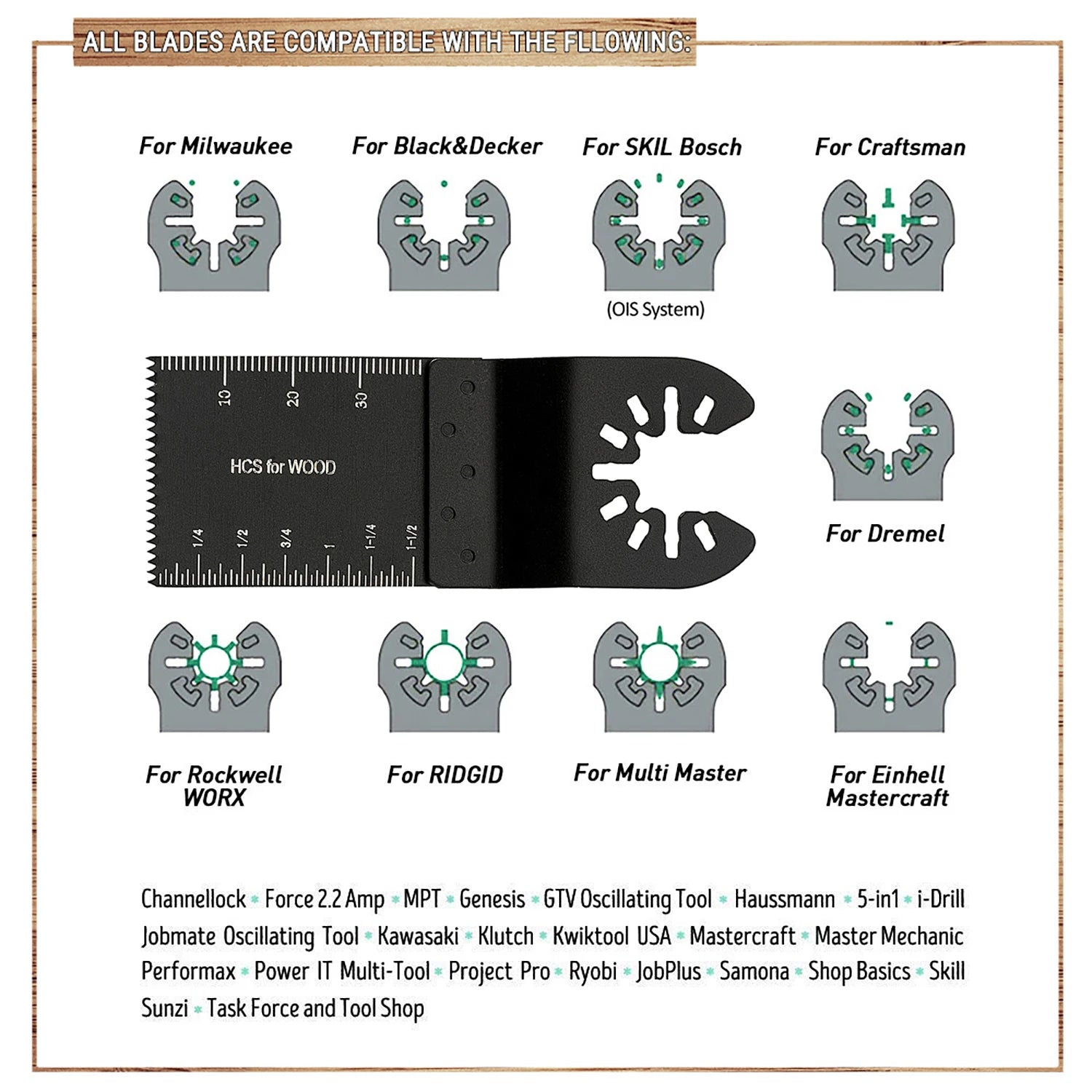 Oscillating Multi-Tool Saw Blades – Wood, Metal & Grout, Multi-Pack – 20pc | Gearelo