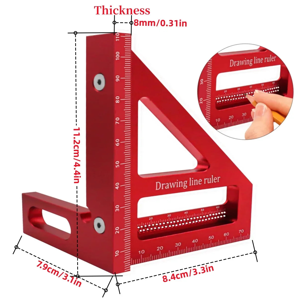 Multi-Angle Carpenter T-Square – Precision Aluminum Scribing Ruler for Woodworking | Gearelo