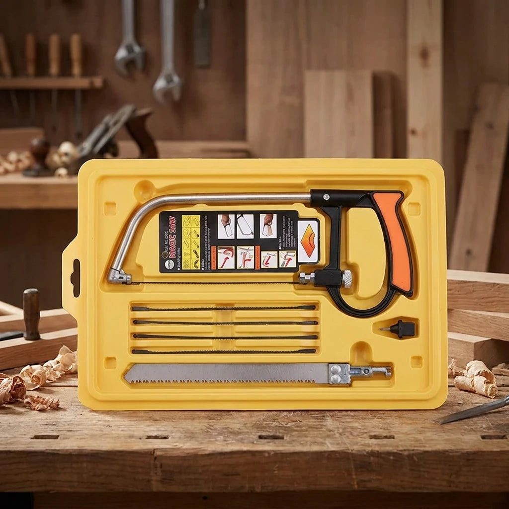 8-in-1 Multi-Purpose Hand Saw Kit – 6 Steel Blades for Wood & Metal | Gearelo