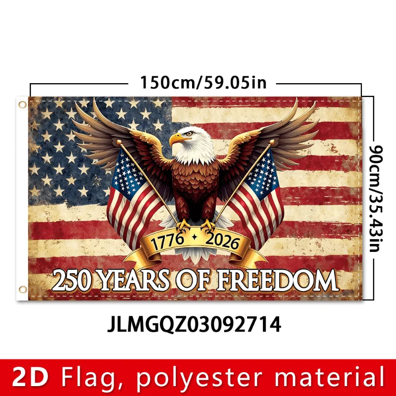 250th Anniversary Liberty Flag – 1776–2026 Bald Eagle Double-Sided Outdoor Flag | Gearelo