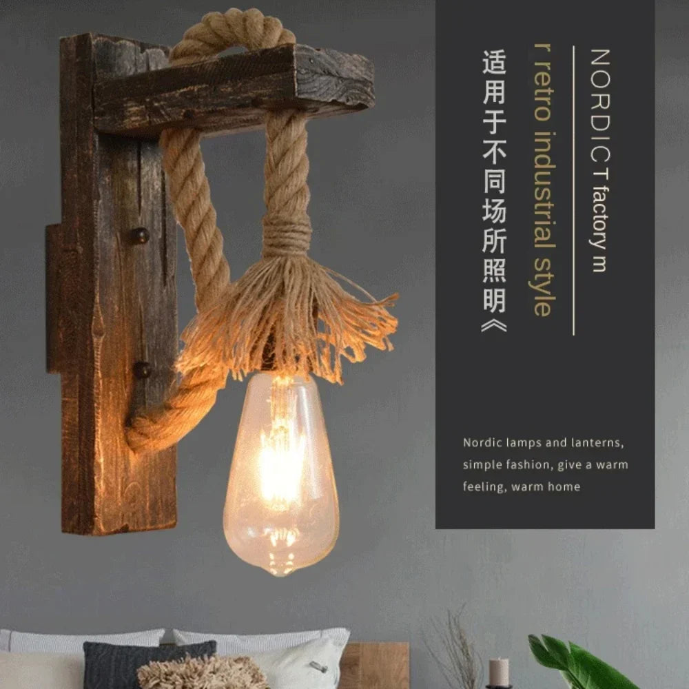 Industrial Wall Sconce – Vintage Black Metal & Wood Farmhouse Light | Gearelo