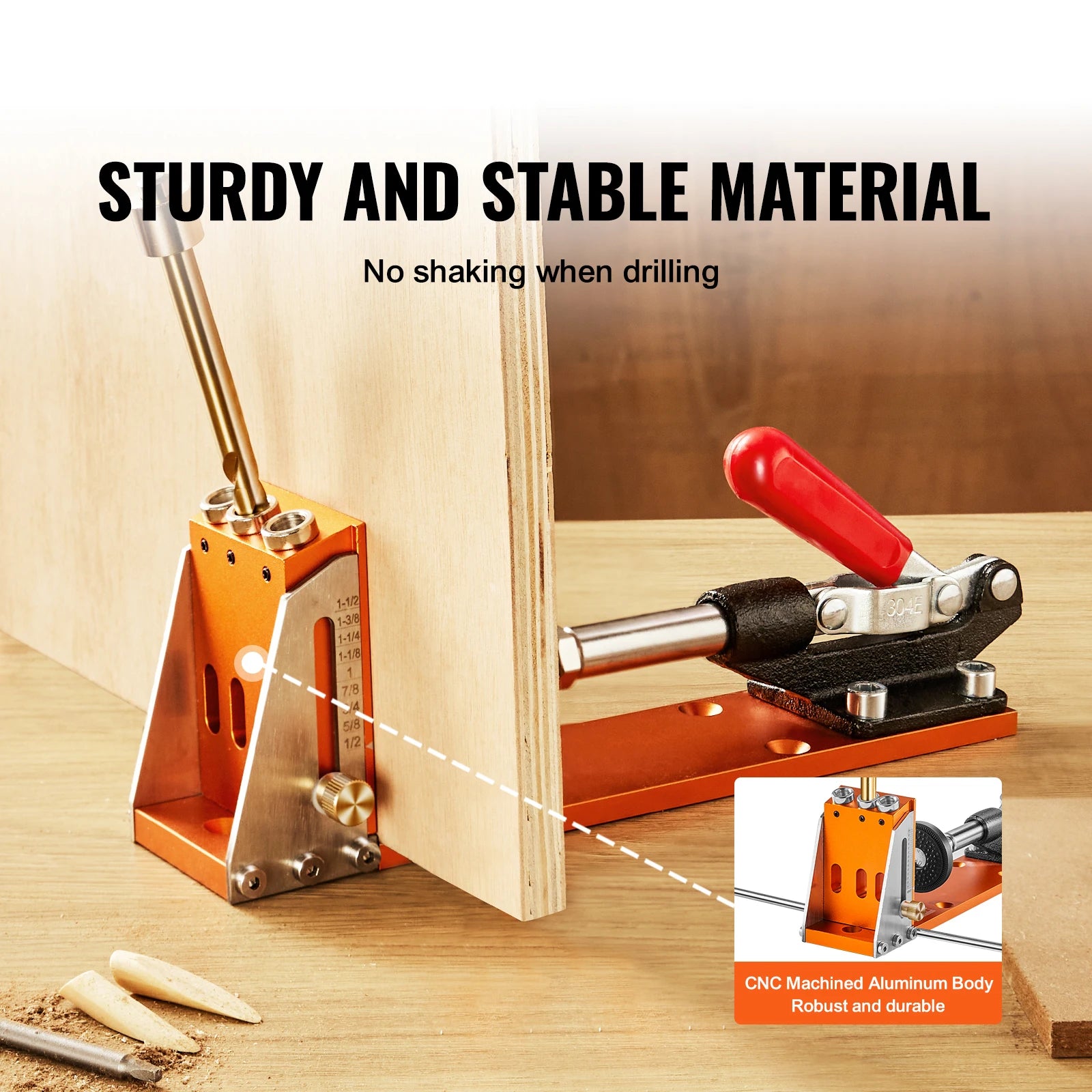 Pocket Hole Jig Kit – 30/34 Pcs Adjustable Drill Guide for Wood Joinery