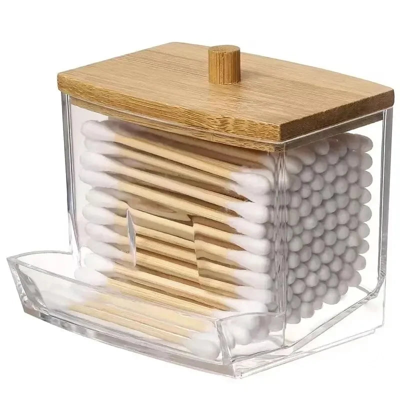 Cotton Swab Storage Box – Transparent Flip Lid Q-Tip Container – 2pcs | Gearelo