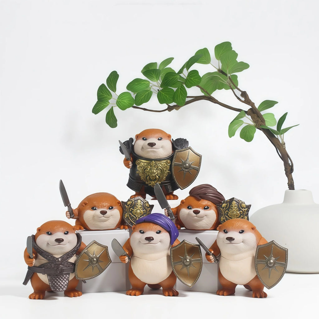 What The Dog Doing Knife Shield Figure Set – Desktop Ornament 6pcs – MULTI | Gearelo