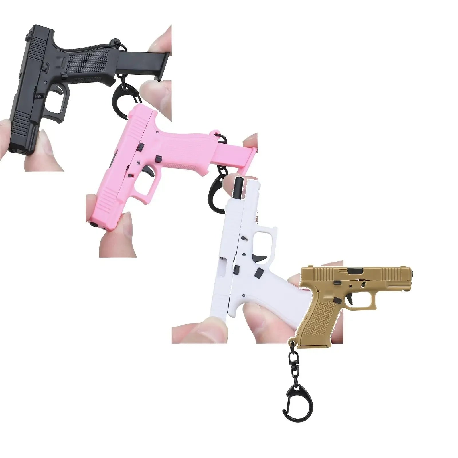 Pistol Keychain Charm – Realistic Miniature Model with Removable Magazine | Gearelo