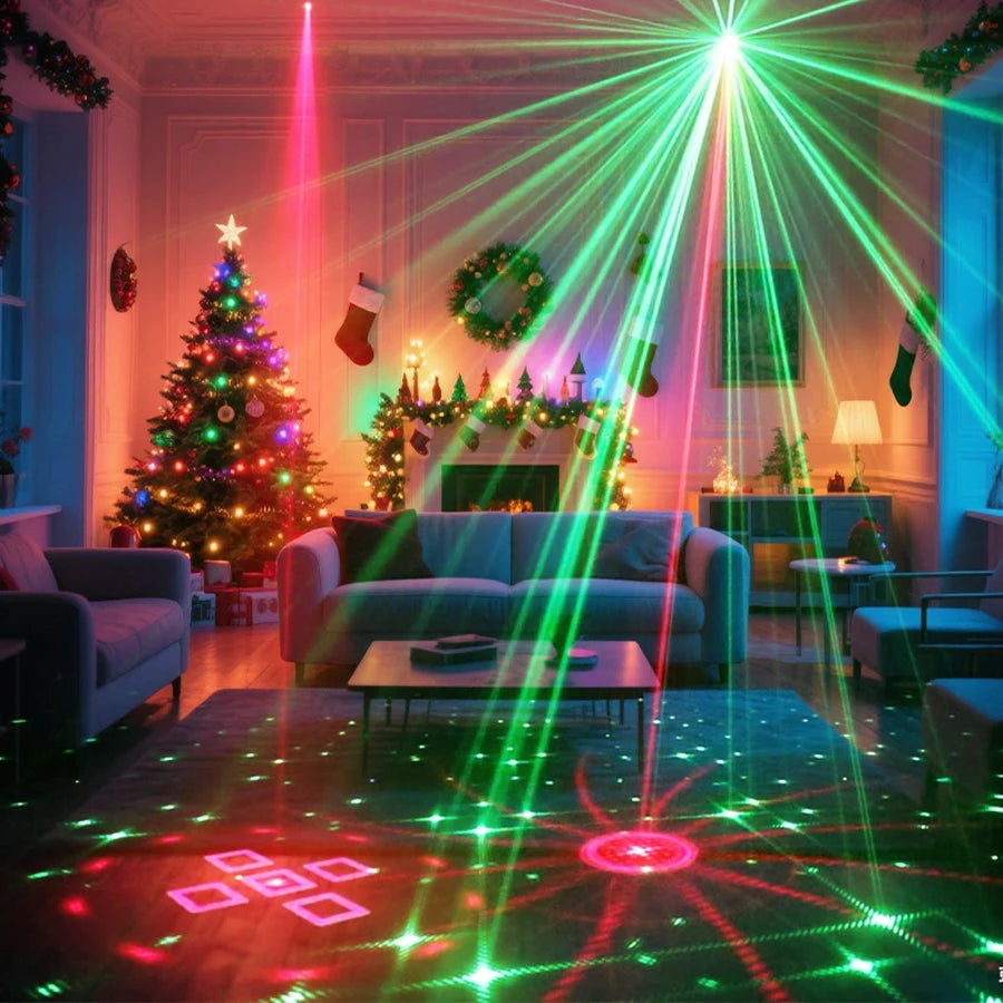 60-Pattern R&G Laser Party Projector – DJ Disco Flash Light Effect | Gearelo