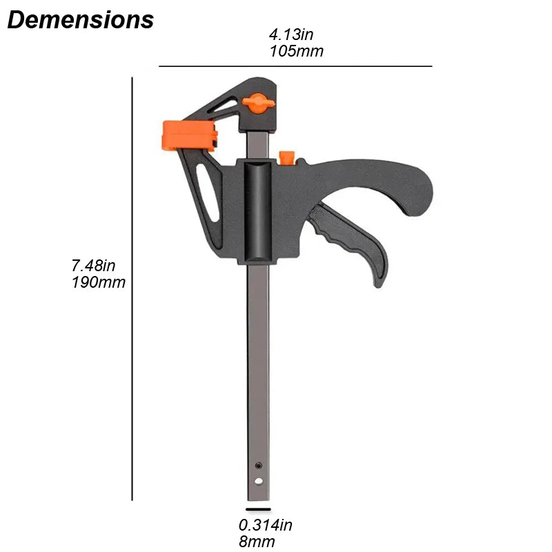 F-Clamp Woodworking Set – Quick-Release Ratchet Speed Squeeze Clamp | Gearelo
