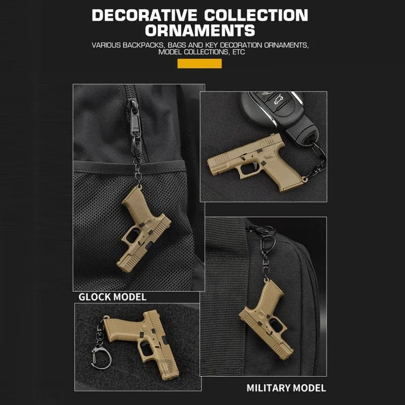 Pistol Keychain Charm – Realistic Miniature Model with Removable Magazine | Gearelo