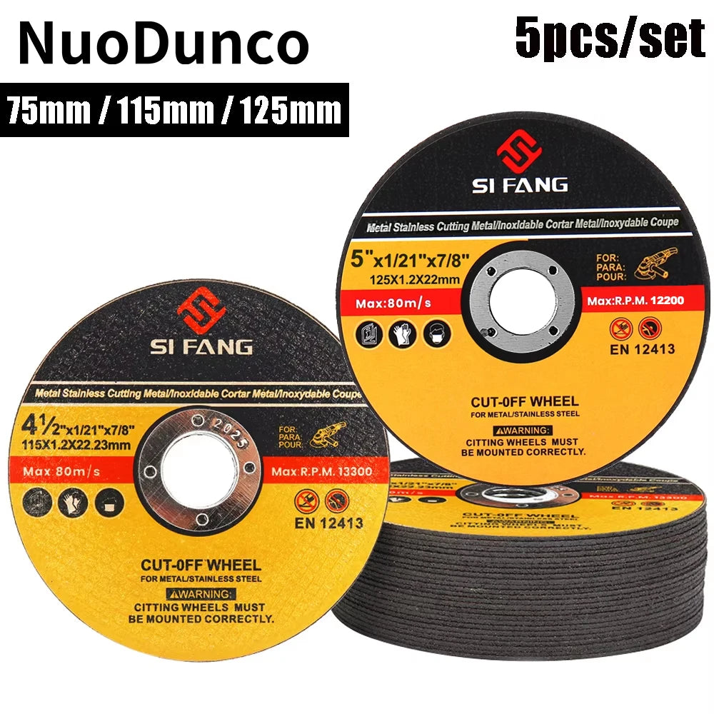 Metal Cutting Disc 5-Pack – 75/115/125mm Resin Grinding Wheel for Angle Grinder | Gearelo