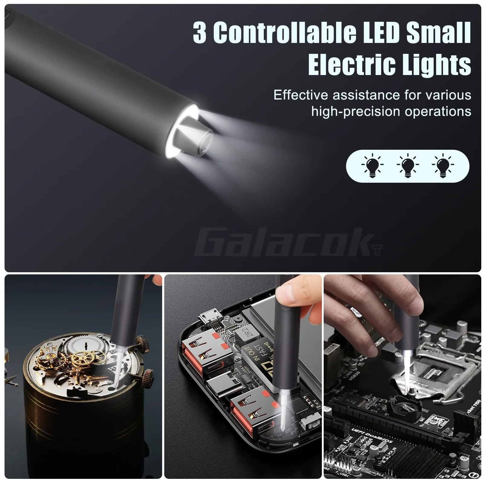 49-in-1 Electric Screwdriver Set – 5 Torque Settings, Flexible Shaft | Gearelo