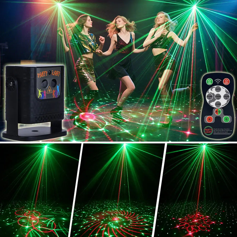 60-Pattern R&G Laser Party Projector – DJ Disco Flash Light Effect | Gearelo