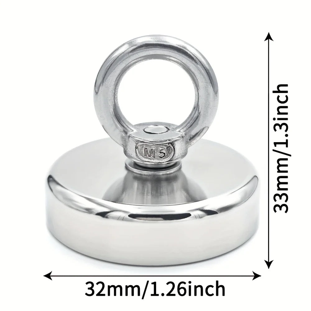 N52 Neodymium Salvage Fishing Magnet – 16–42mm Heavy-Duty Rare Earth Hook | Gearelo