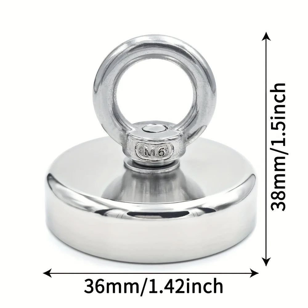 N52 Neodymium Salvage Fishing Magnet – 16–42mm Heavy-Duty Rare Earth Hook | Gearelo