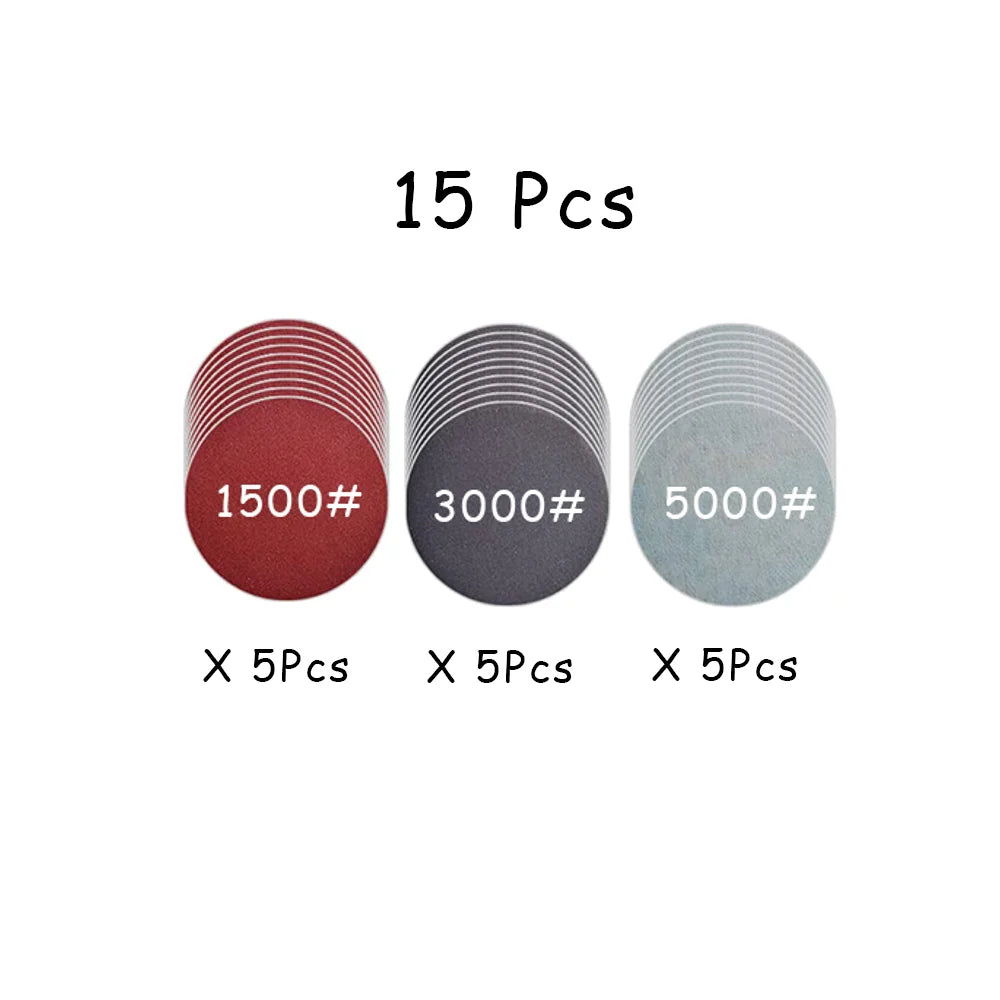 Car Headlight Restoration Kit – 3" Sanding & Polishing Pad Set, 15–65pc | Gearelo